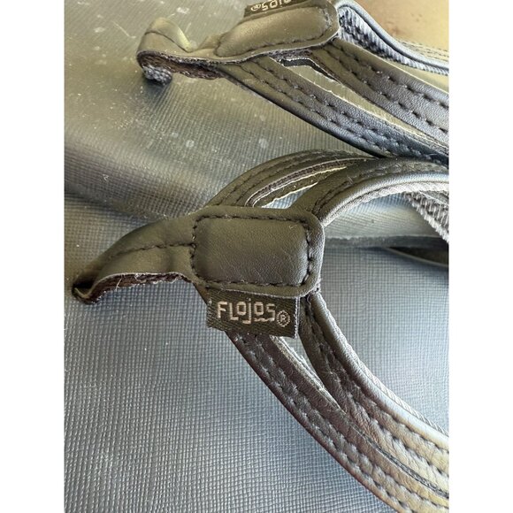 Flojos Women Flip Flops Thong Sandals Black/Tie-Dye Size 10 Comfort Beachy - Picture 6 of 7